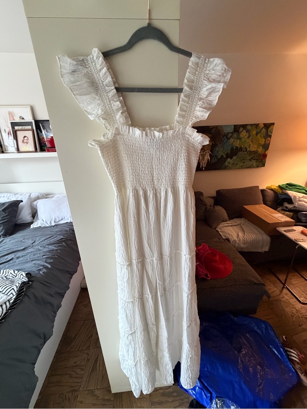 Hillhouse Home Ellie White Maxi Nap Dress - Women's Skirt/Dress LIKE NEW - Picture 7 of 7